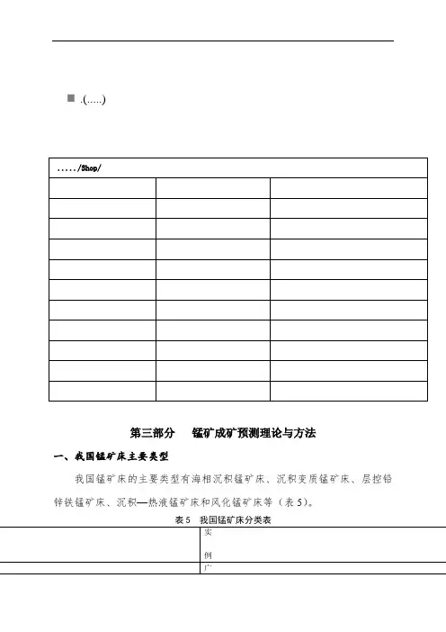 锰矿成矿预测理论与方法概述(doc 23页)