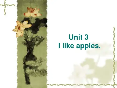 Unit 3 I like apples
