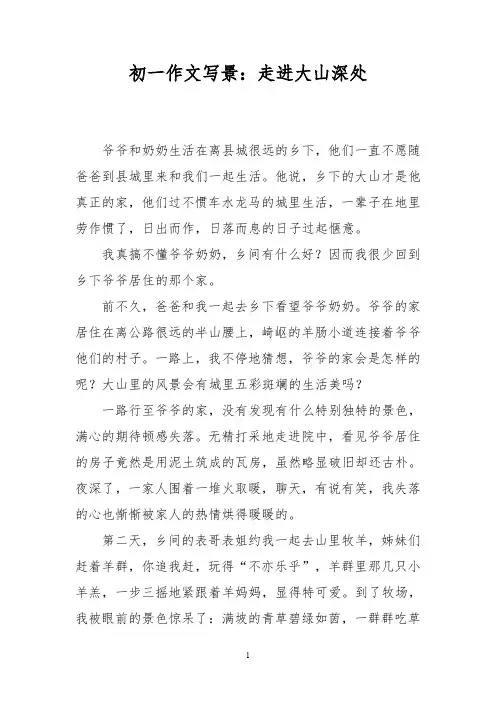 初一作文写景：走进大山深处