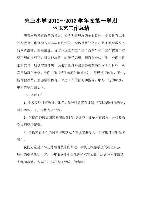 河口体育卫生工作总结