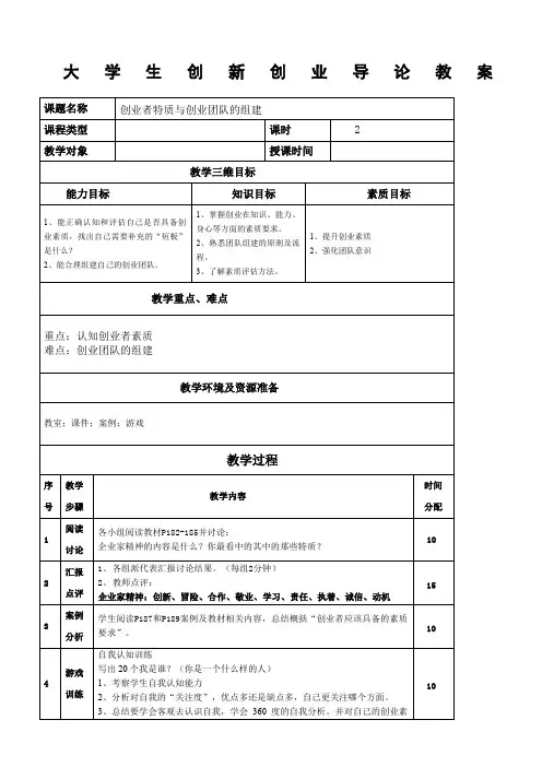 创业教案