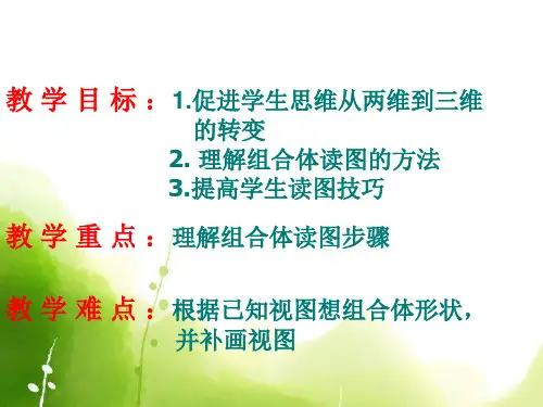 形体分析法形体分析法是看组合体视图的基本方法