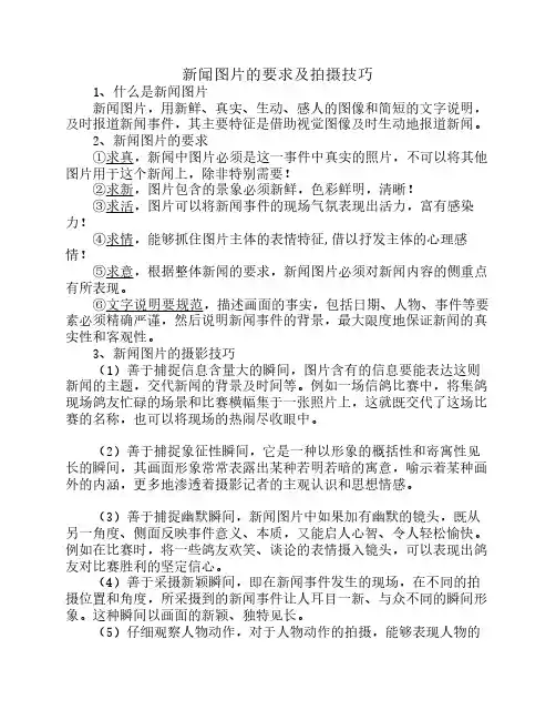 新闻图片的要求及拍摄技巧 2