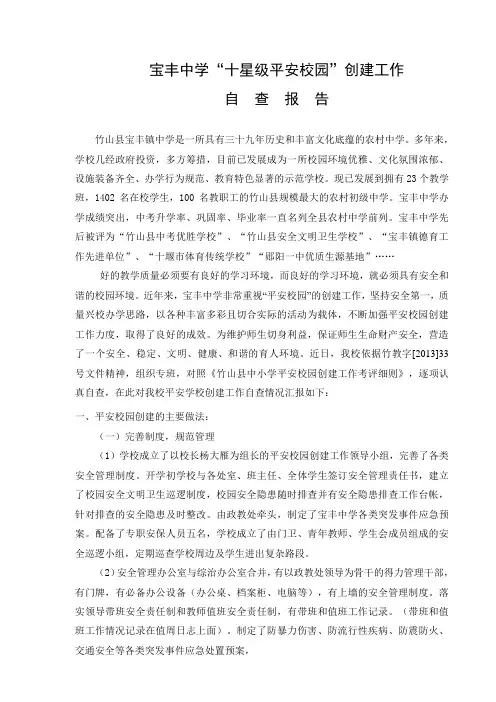宝丰中学平安校园自查报告
