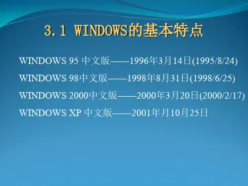 WINDOWS 基本操作课件