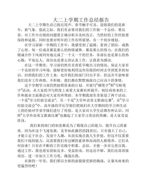 大二下工作总结