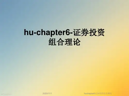 huchapter6证券投资组合理论