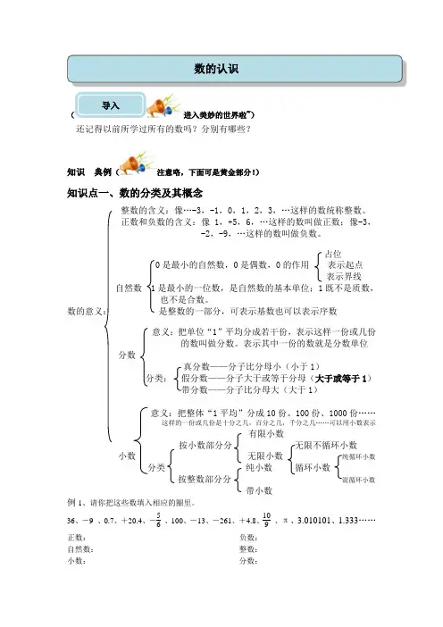小升初专题复习1：数的认识-中