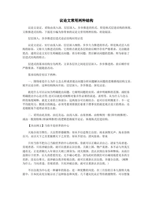 议论文常用两种结构