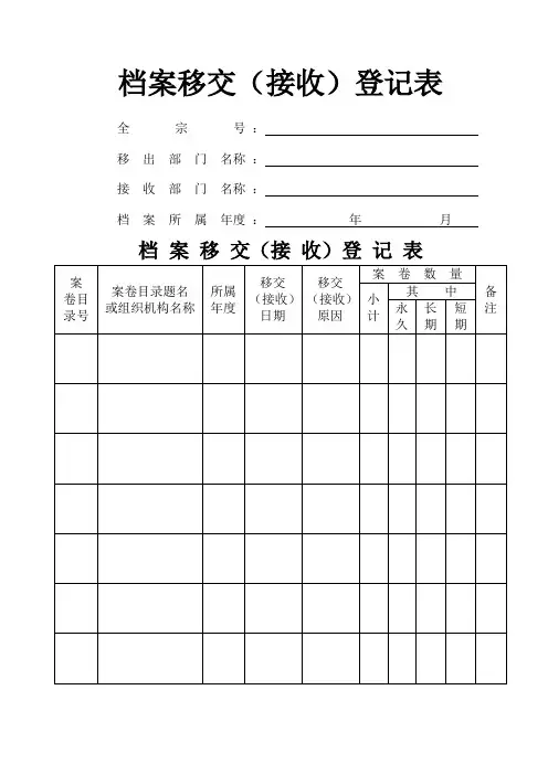 档案专用各种登记簿