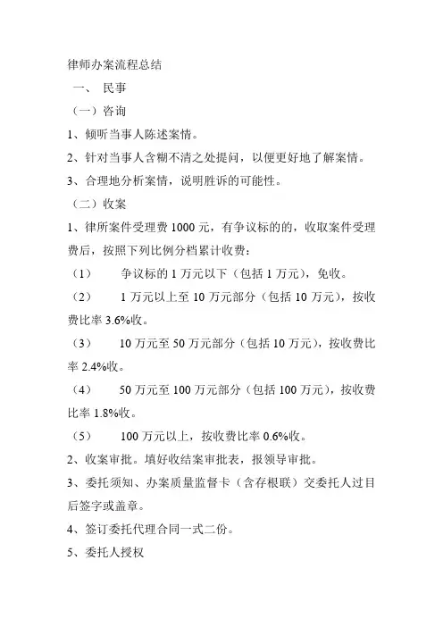 律师办案流程总结