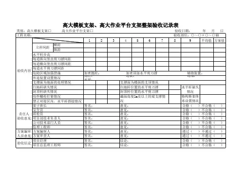高大模板验收记录表