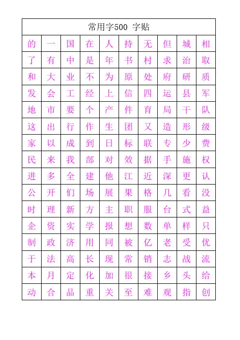 常用字字帖公务员高考
