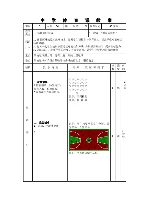 篮球原地运球教案 (1)