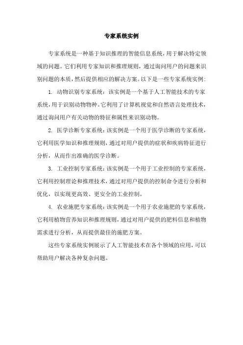 专家系统实例