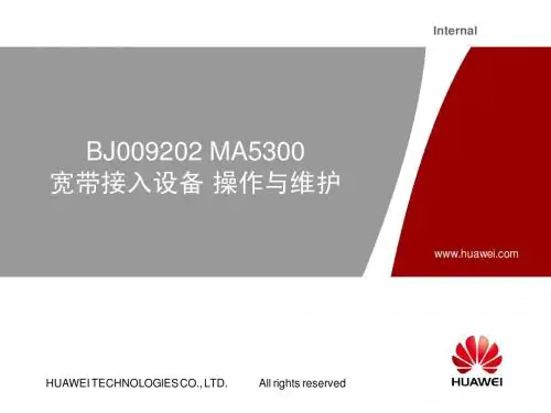 BJ009202 MA5300 V100R003宽带接入设备 操作与维护ISSUE1.0