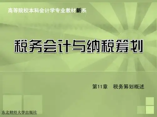 第11章  税务筹划概述