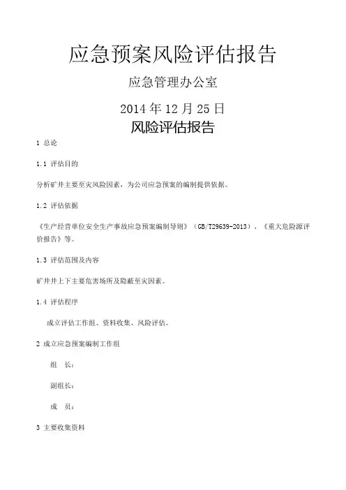 应急预案风险评估报告
