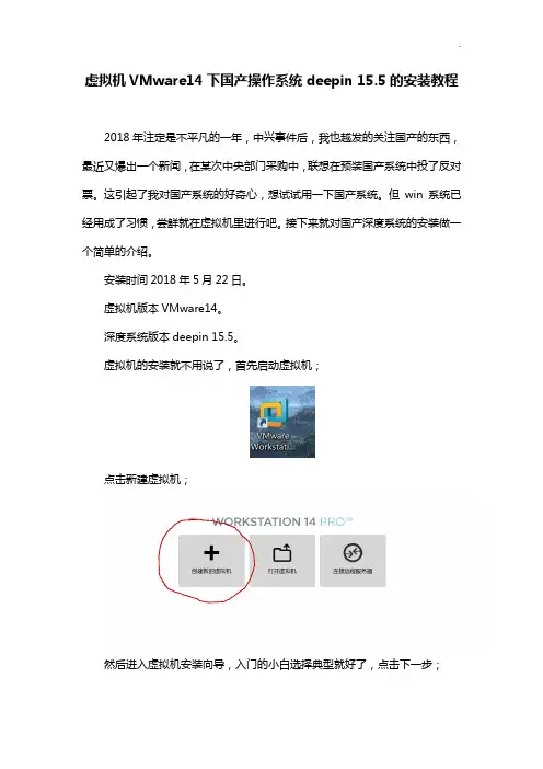 虚拟机VMware14下国产系统deepin15.5的安装教学教程