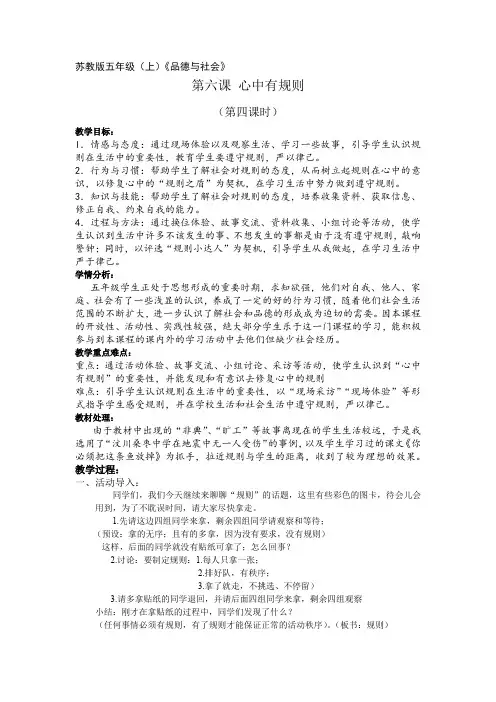 心中有规则3(教案)