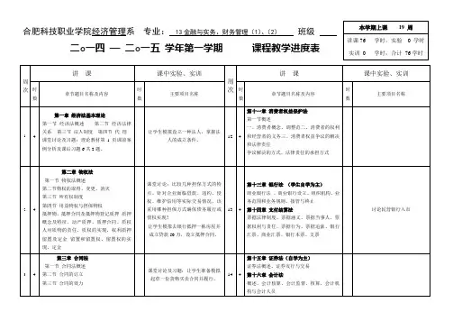 经济法教案及教学进度表