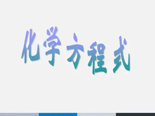 华东师大版 九年级科学(上)化学方程式 精品课件剖析