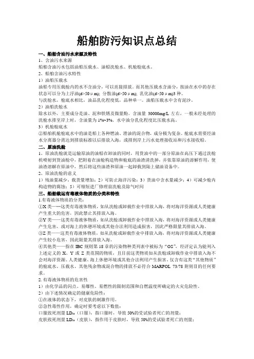 船舶防污知识点总结