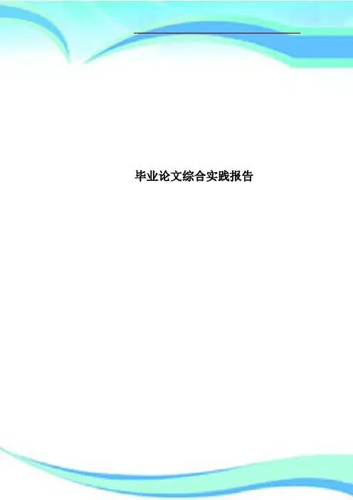 毕业论文综合实践报告