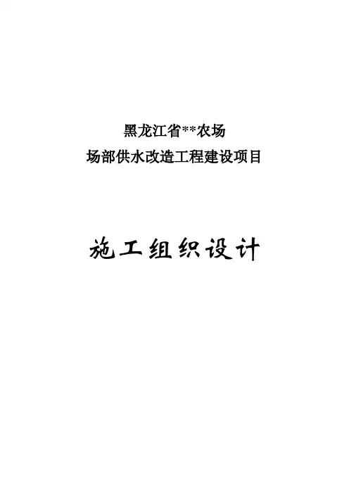 供水改造施工组织设计