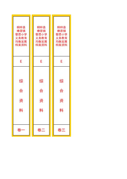 黎思小学义务教育均衡发展档案资料之综合类标签