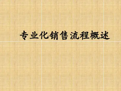 保险专业化销售流程概述
