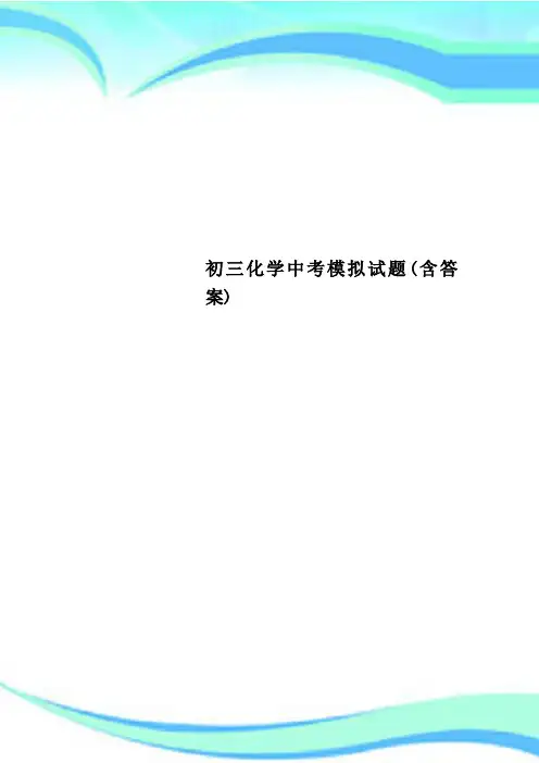 初三化学中考模拟试题(含标准答案)