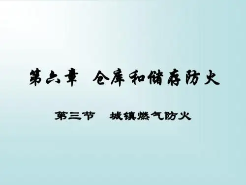 第3节 城镇燃气防火