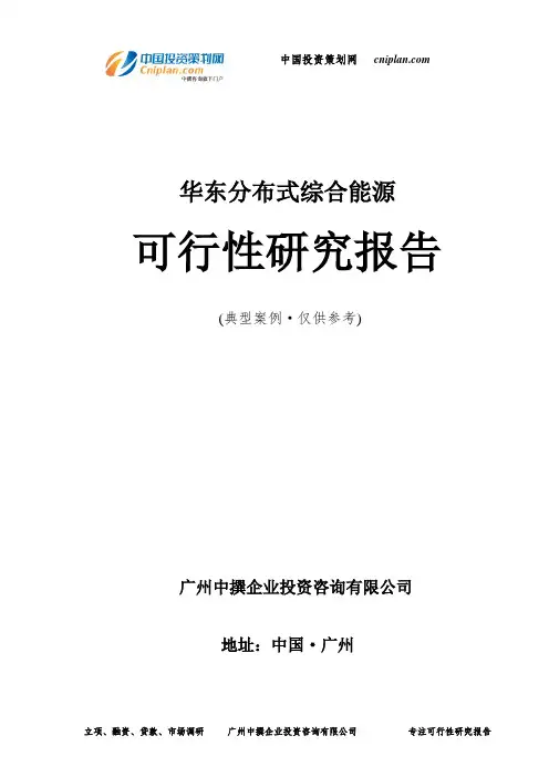 分布式综合能源可行性研究报告-广州中撰咨询