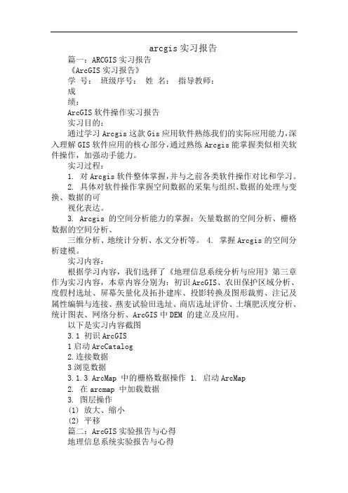 arcgis实习报告