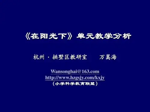 《在阳光下》单元教学分析