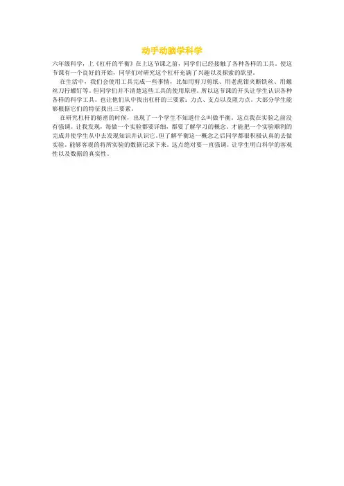 动手动脑学科学