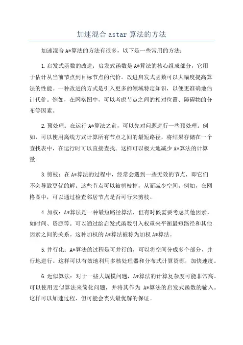 加速混合astar算法的方法