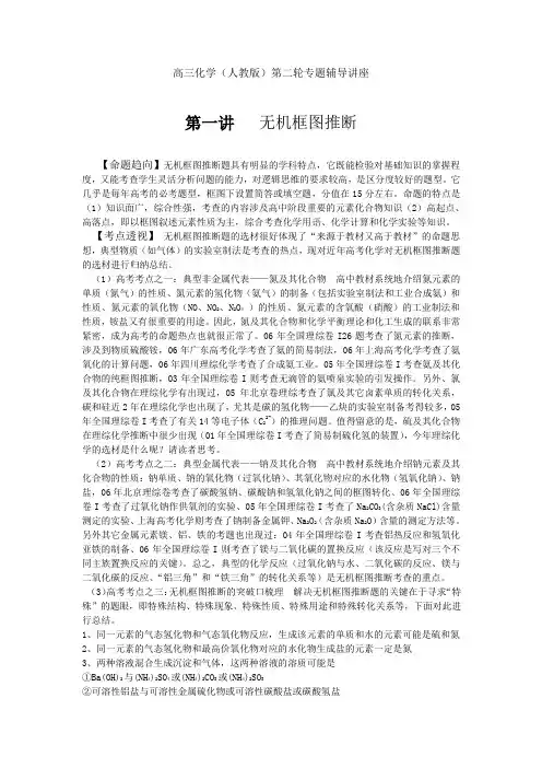 高考化学二轮专题讲座一  无机框图推断