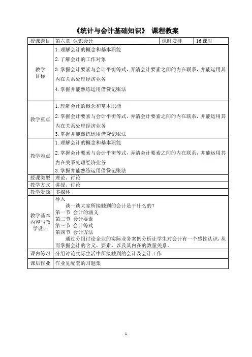 电子课件-《统计与会计基础知识》-A42-9556 6-9章会计部分电子教案