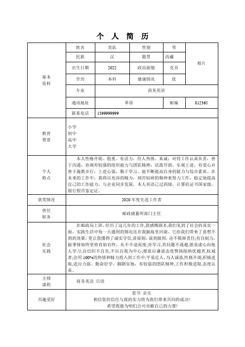 2017最新个人简历模板