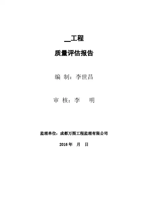 质量评估报告(版本)