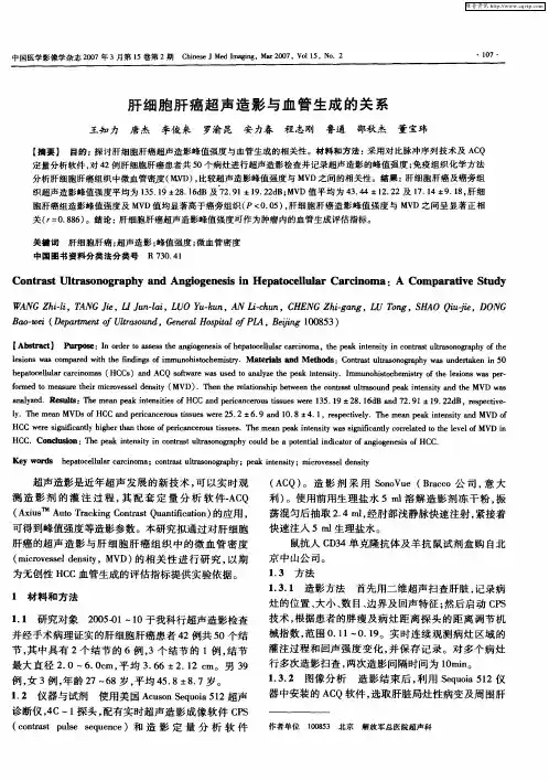 肝细胞肝癌超声造影与血管生成的关系