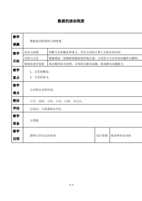 数据的波动程度_教案1