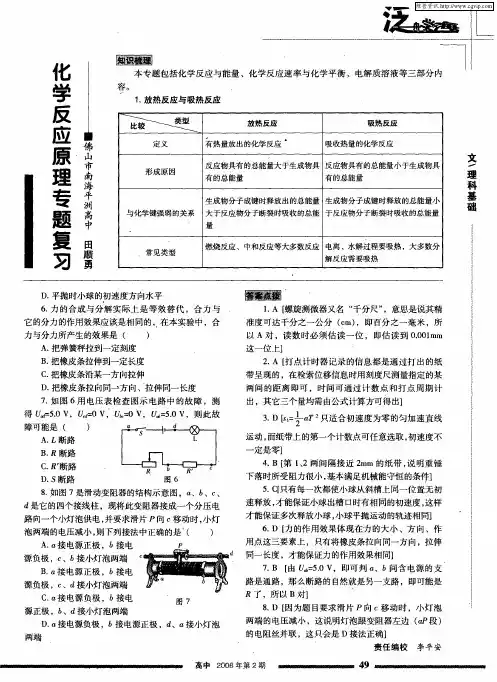 化学反应原理专题复习