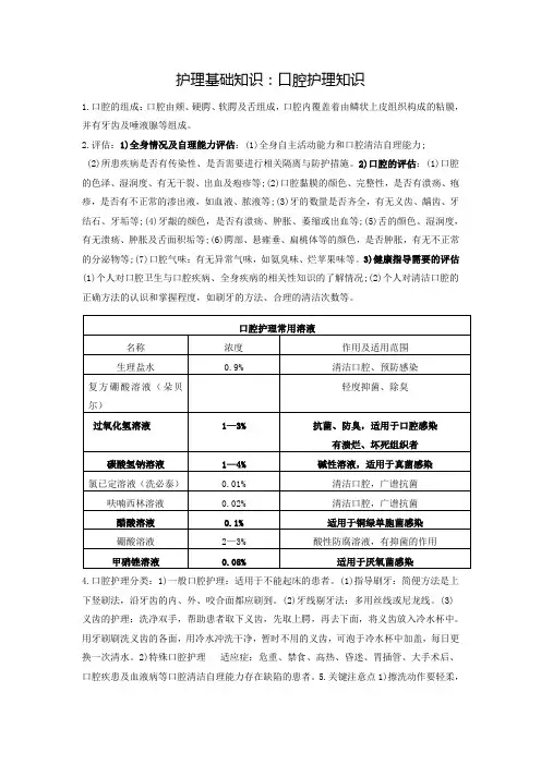 口腔护理知识