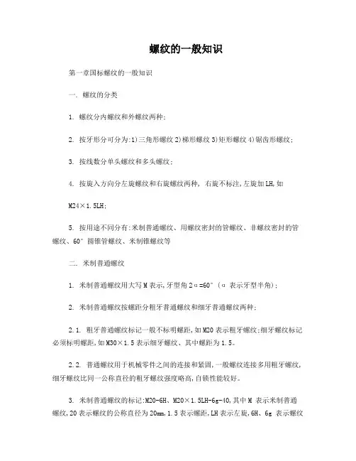 螺纹的一般知识