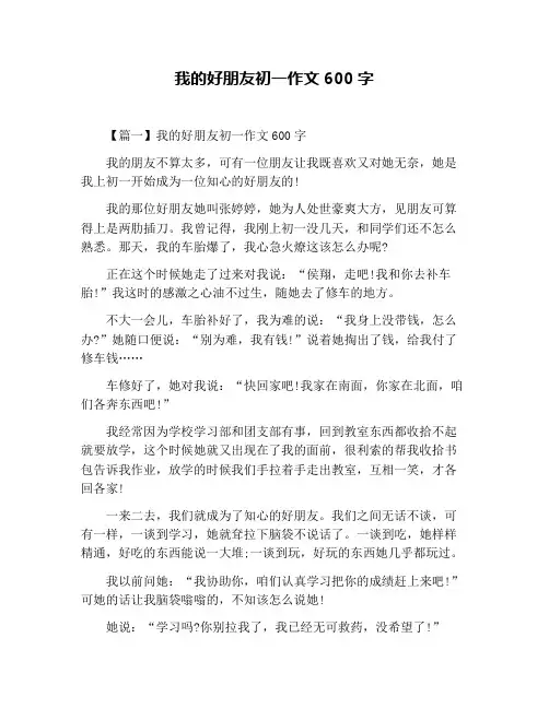 我的好朋友初一作文600字