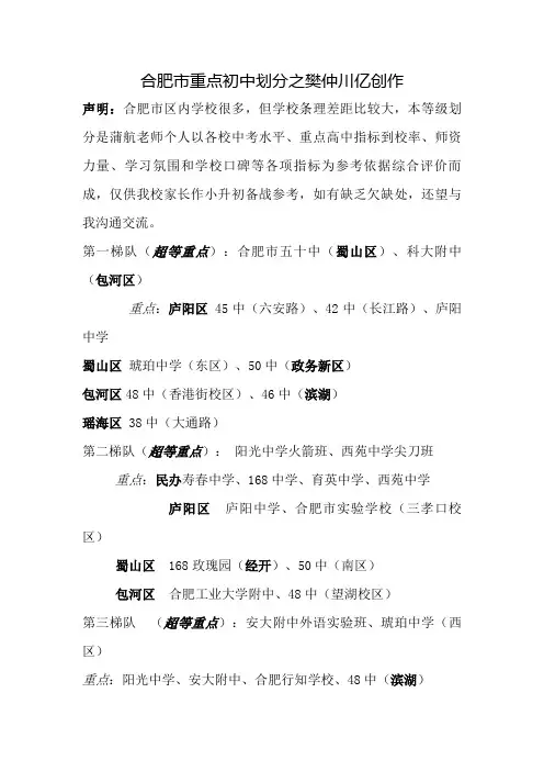 合肥初中排名