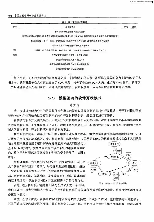 模型驱动的软件开发模式
